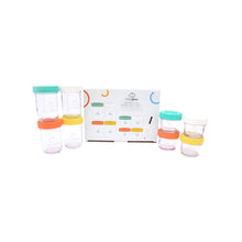 Cargar imagen en el visor de la galería, BABYGLASS 8: Set 4 contenedores 120 ml + 4 contenedores 240 ml + lápiz marcador