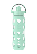 Cargar imagen en el visor de la galería, Botella de vidrio 650 ml con tapa active y funda de silicona