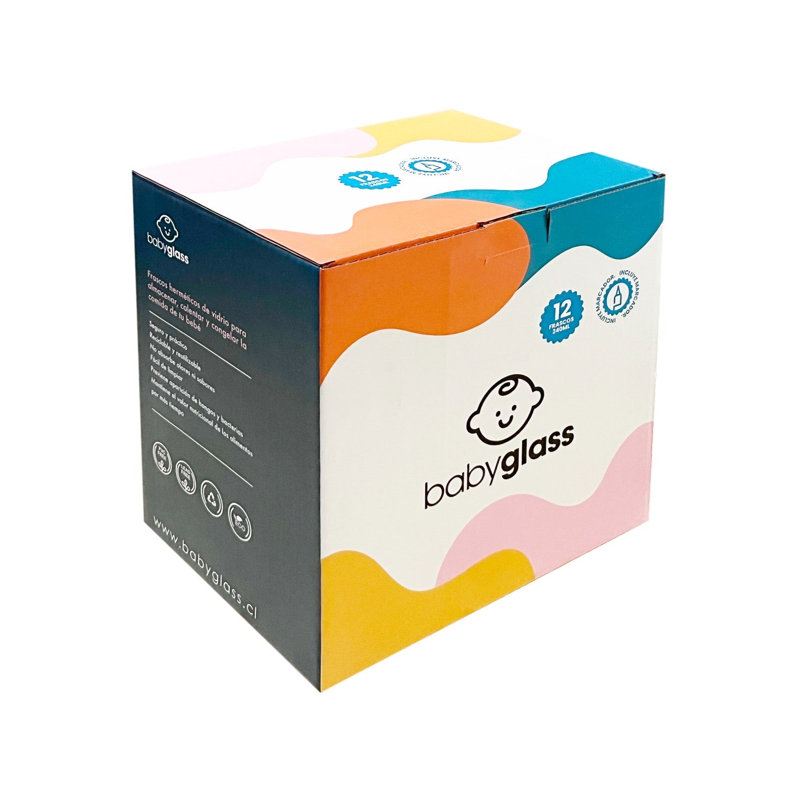 Set Babyglass 12 Contenedores De Vidrio De 240 Ml