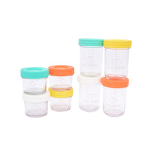 Cargar imagen en el visor de la galería, BABYGLASS: Set 4 contenedores 120 ml + 4 contenedores 240 ml + lápiz marcador
