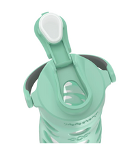 Cargar imagen en el visor de la galería, Botella de vidrio 475 ml. con tapa active y funda de silicona
