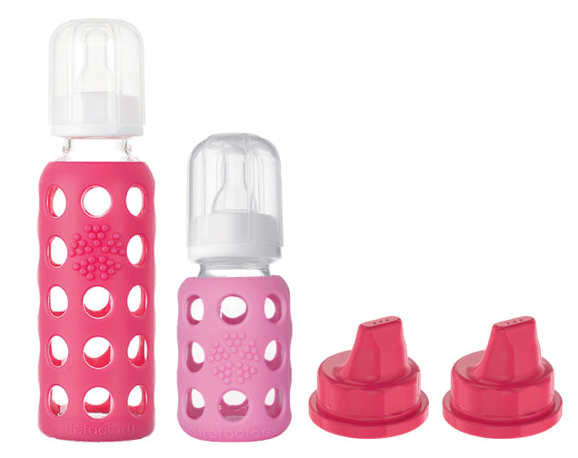 Pack Mamaderas Lifefactory  + Tapas Boquilla intercambiables